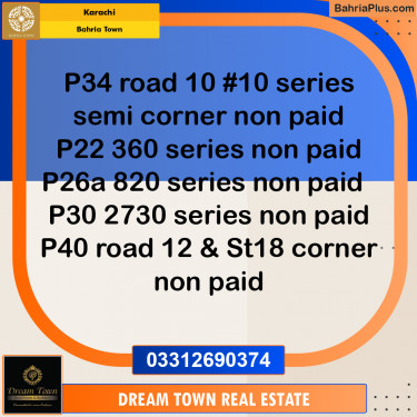 250 Sq. Yards Residential Plot for Sale in Precinct 34 -  Bahria Town, Karachi - (BP-164194)