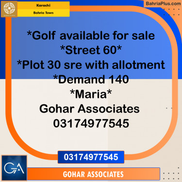 Residential Plot for Sale in Precinct 20 Golf -  Bahria Town, Karachi - (BP-164195)