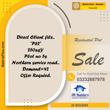 Residential Plot for Sale in Precinct 62 -  Bahria Town, Karachi - (BP-164219)