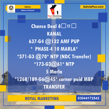 Residential Plot for Sale in Phase 4 - G4 Block -  Bahria Orchard, Lahore - (BP-164277)