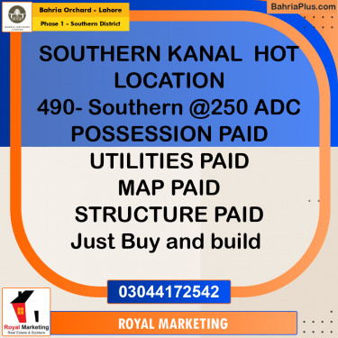 Residential Plot for Sale in Phase 1 - Southern District -  Bahria Orchard, Lahore - (BP-164284)