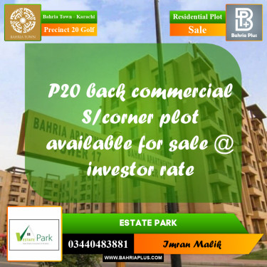 Residential Plot for Sale in Precinct 20 Golf -  Bahria Town, Karachi - (BP-164366)