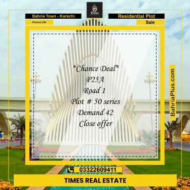 125 Sq. Yards Residential Plot for Sale in Precinct 25A -  Bahria Town, Karachi - (BP-164370)