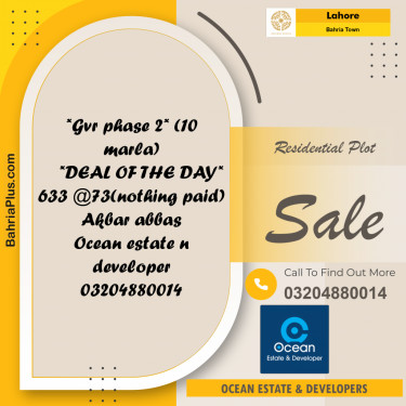 Residential Plot for Sale in Golf Phase 2 -  Bahria Town, Lahore - (BP-164411)