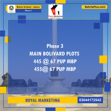 Residential Plot for Sale in Phase 3 -  Bahria Orchard, Lahore - (BP-164452)