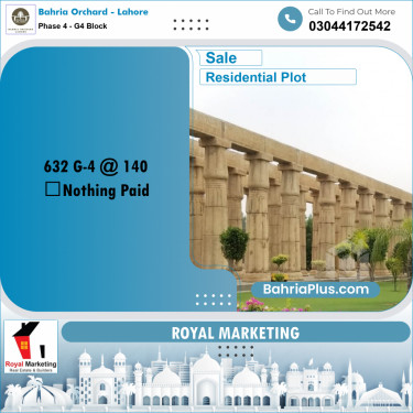 Residential Plot for Sale in Phase 4 - G4 Block -  Bahria Orchard, Lahore - (BP-164455)