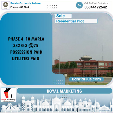 Residential Plot for Sale in Phase 4 - G3 Block -  Bahria Orchard, Lahore - (BP-164466)