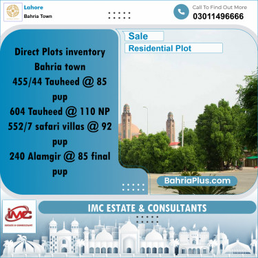 Residential Plot for Sale in Sector F - Tauheed Block -  Bahria Town, Lahore - (BP-164495)