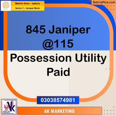 Residential Plot for Sale in Sector C - Janiper Block -  Bahria Town, Lahore - (BP-164523)