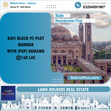 Residential Plot for Sale in Sector E - Rafi Block -  Bahria Town, Lahore - (BP-164527)