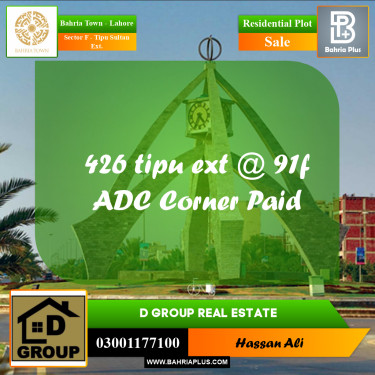 Residential Plot for Sale in Sector F - Tipu Sultan Ext. -  Bahria Town, Lahore - (BP-164580)