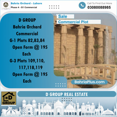 Commercial Plot for Sale in Phase 4 - G1 Commercial -  Bahria Orchard, Lahore - (BP-164594)
