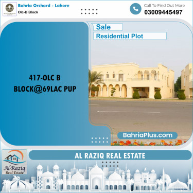 Residential Plot for Sale in OLC-B Block -  Bahria Orchard, Lahore - (BP-164595)