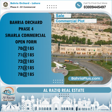 Commercial Plot for Sale in Phase 4 - G1 Commercial -  Bahria Orchard, Lahore - (BP-164615)