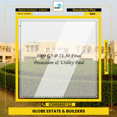 Residential Plot for Sale in Phase 4 - G5 Block -  Bahria Orchard, Lahore - (BP-164692)