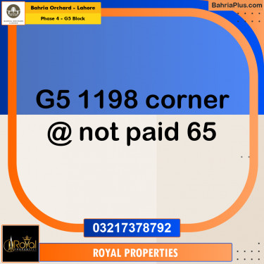 Residential Plot for Sale in Phase 4 - G5 Block -  Bahria Orchard, Lahore - (BP-164755)