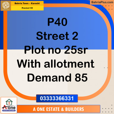 Residential Plot for Sale in Precinct 40 -  Bahria Town, Karachi - (BP-164794)