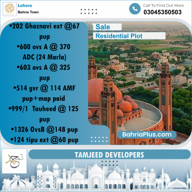 Residential Plot for Sale in Sector F - Ghaznavi Ext. Block -  Bahria Town, Lahore - (BP-164806)