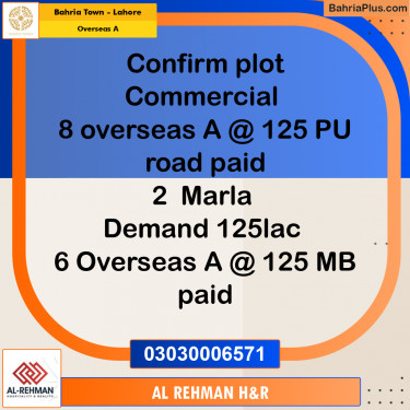 Residential Plot for Sale in Overseas A -  Bahria Town, Lahore - (BP-164823)