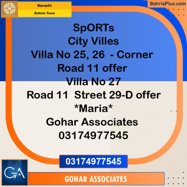 350 Sq. Yards Residential Plot for Sale in Precinct 35 SC Villas -  Bahria Town, Karachi - (BP-164830)