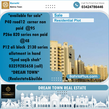 Residential Plot for Sale in Precinct 40 -  Bahria Town, Karachi - (BP-164836)