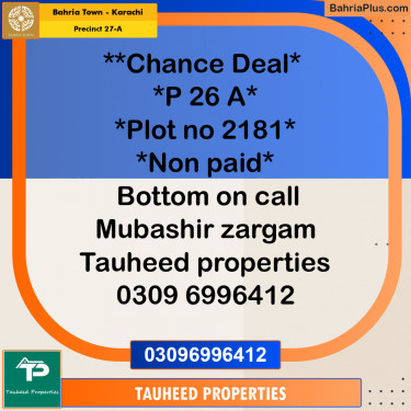 500 Sq. Yards Residential Plot for Sale in Precinct 27-A -  Bahria Town, Karachi - (BP-164858)