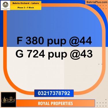 Residential Plot for Sale in Phase 2 - F Block -  Bahria Orchard, Lahore - (BP-164864)