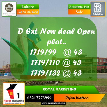 Residential Plot for Sale in Bahria Orchard, Lahore - (BP-164870)
