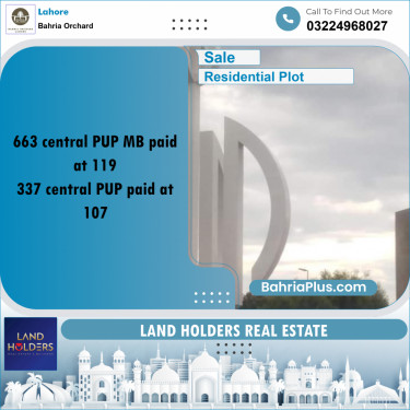 Residential Plot for Sale in Phase 1 - Central District -  Bahria Orchard, Lahore - (BP-164879)