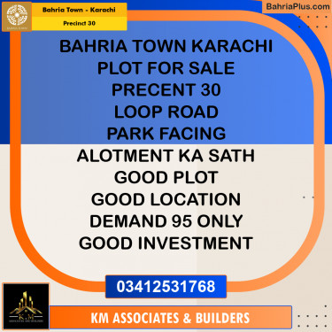 250 Sq. Yards Residential Plot for Sale in Precinct 30 -  Bahria Town, Karachi - (BP-164886)