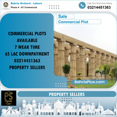 Commercial Plot for Sale in Phase 4 - G1 Commercial -  Bahria Orchard, Lahore - (BP-164890)