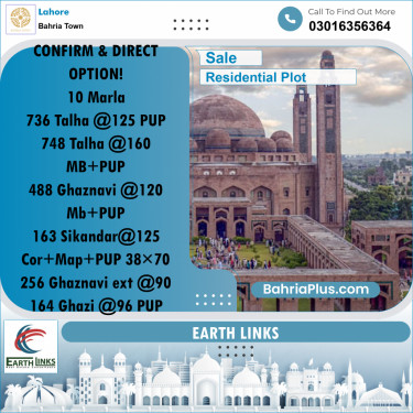 Residential Plot for Sale in Sector F - Talha Block -  Bahria Town, Lahore - (BP-164907)