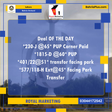 Residential Plot for Sale in Phase 2 - J Block -  Bahria Orchard, Lahore - (BP-164924)