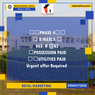 Residential Plot for Sale in Phase 2 - H Block -  Bahria Orchard, Lahore - (BP-164932)