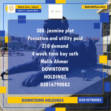 Residential Plot for Sale in Sector C - Jasmine Block -  Bahria Town, Lahore - (BP-164936)