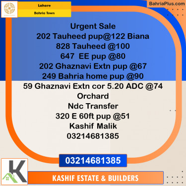 Residential Plot for Sale in Sector F - Tauheed Block -  Bahria Town, Lahore - (BP-164937)
