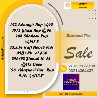 Residential Plot for Sale in Sector F - Alamgir Block -  Bahria Town, Lahore - (BP-165003)