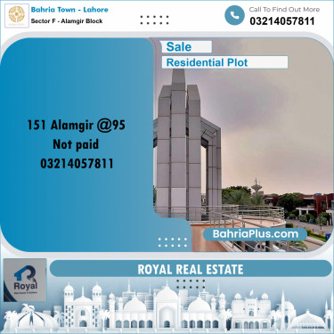 Residential Plot for Sale in Sector F - Alamgir Block -  Bahria Town, Lahore - (BP-165006)