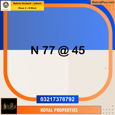 Residential Plot for Sale in Phase 2 - N Block -  Bahria Orchard, Lahore - (BP-165096)