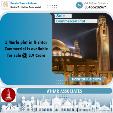 Commercial Plot for Sale in Sector E - Nishtar Commercial -  Bahria Town, Lahore - (BP-165164)