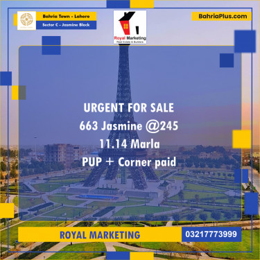 Residential Plot for Sale in Sector C - Jasmine Block -  Bahria Town, Lahore - (BP-165238)