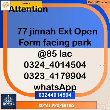 Residential Plot for Sale in Sector E - Jinnah Block -  Bahria Town, Lahore - (BP-165263)