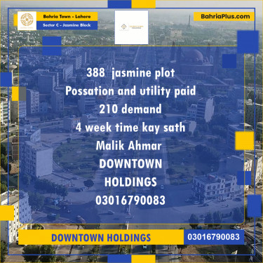 Residential Plot for Sale in Sector C - Jasmine Block -  Bahria Town, Lahore - (BP-165359)