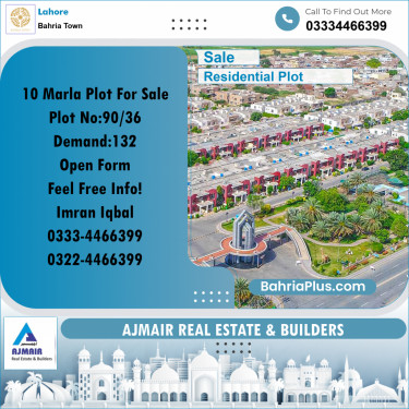 Residential Plot for Sale in Golf Phase 1 -  Bahria Town, Lahore - (BP-165367)