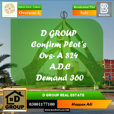 Residential Plot for Sale in Overseas A -  Bahria Town, Lahore - (BP-165393)