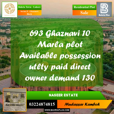 Residential Plot for Sale in Sector F - Ghaznavi Block -  Bahria Town, Lahore - (BP-165441)