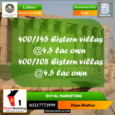 Residential Plot for Sale in Bahria Orchard, Lahore - (BP-165466)