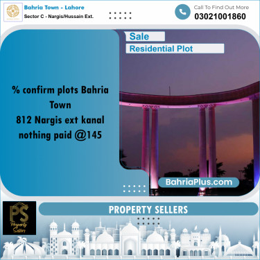 Residential Plot for Sale in Sector C - Nargis/Hussain Ext. -  Bahria Town, Lahore - (BP-165483)