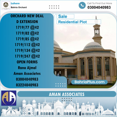 Residential Plot for Sale in Phase 2 - D Block -  Bahria Orchard, Lahore - (BP-165503)