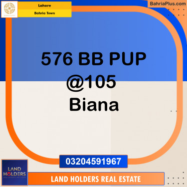 Residential Plot for Sale in Sector D - BB Block -  Bahria Town, Lahore - (BP-165507)
